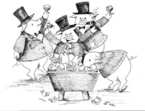 Capitalistic Pigs troffin in it